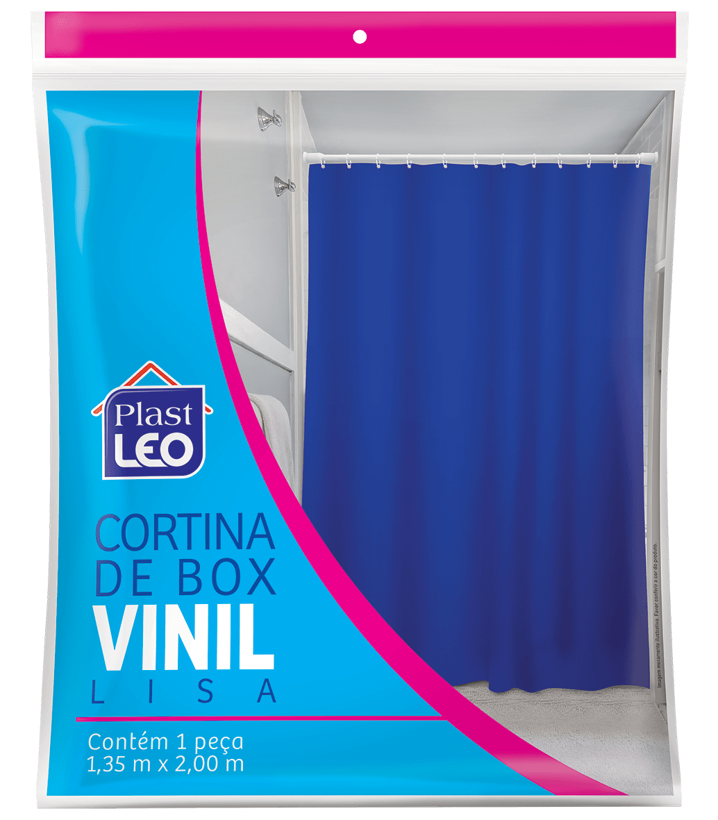 Cortina para box vinil lisa - Cinza