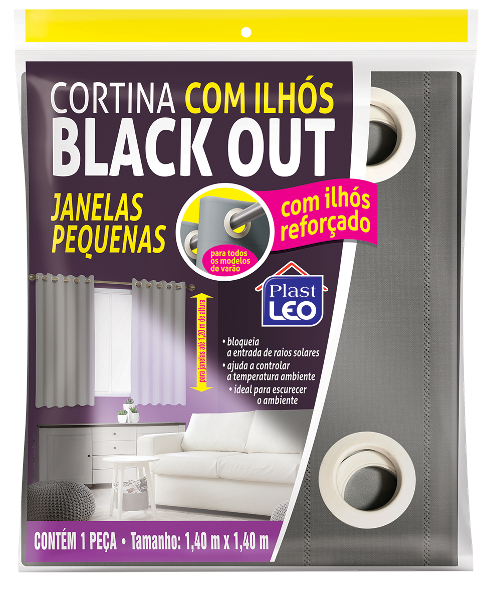 Cortina Blackout com Ilhós p/ Varão face única - Janelas Pequena