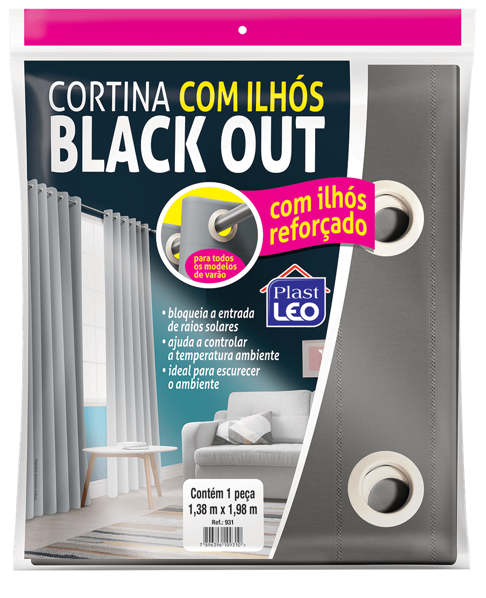 Cortina Blackout com Ilhós p/ Varão face única